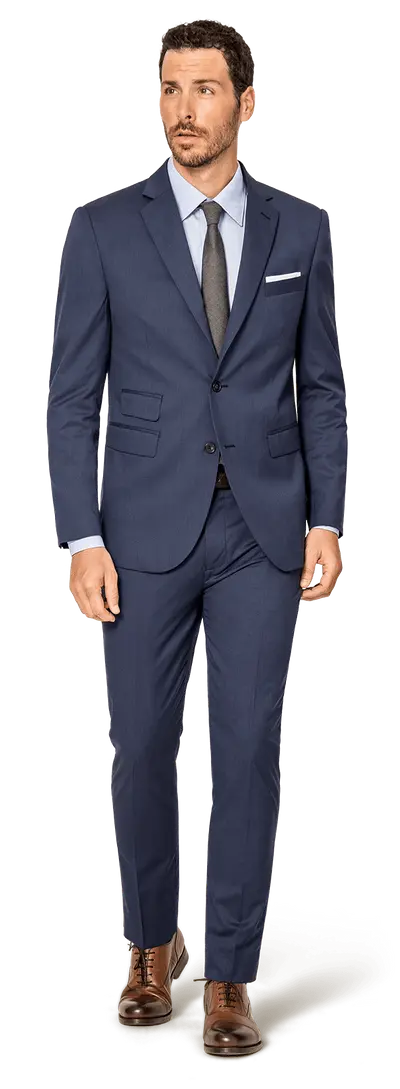 Blue wool Custom Suit - Suit
